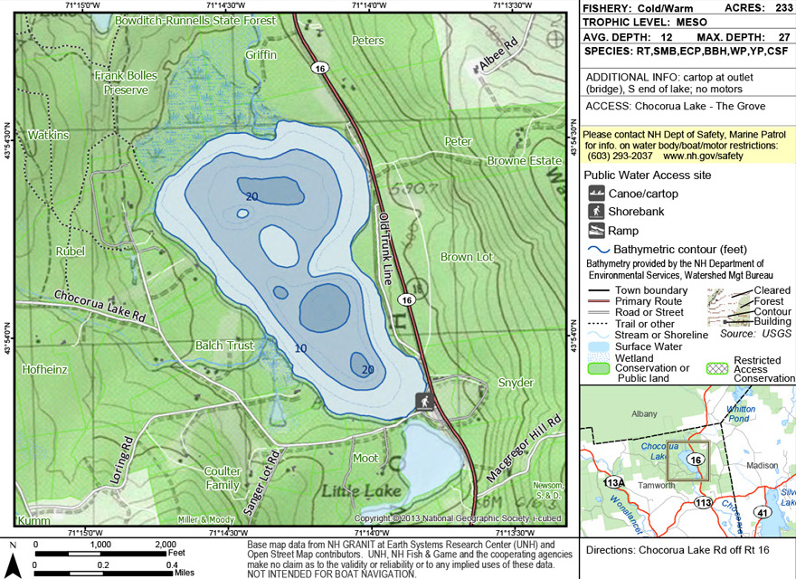 Chocorua Lake Topographic Map
