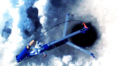 Ice Fishing Pratt Pond in Upton massachusetts